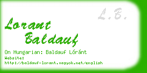 lorant baldauf business card